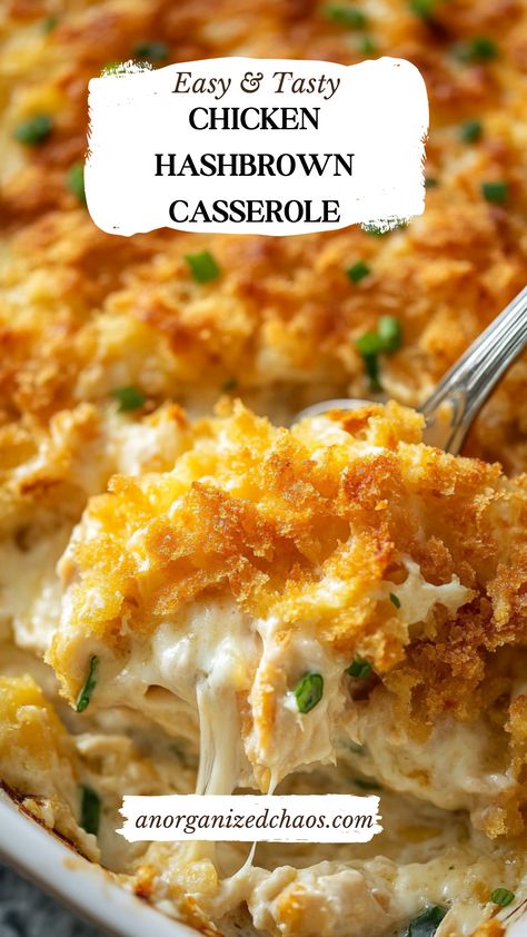 Chicken Hashbrown Casserole Recipes With Chopped Chicken, Meals With Hashbrowns Dinners, Family Pleasing Dinners, Chicken And Shredded Hashbrowns, Potato Casserole Recipes Hash Brown, Chicken Dish For Potluck, Easy Work Week Dinners, Chicken Brunch Ideas, Chicken Water Chestnuts Casserole