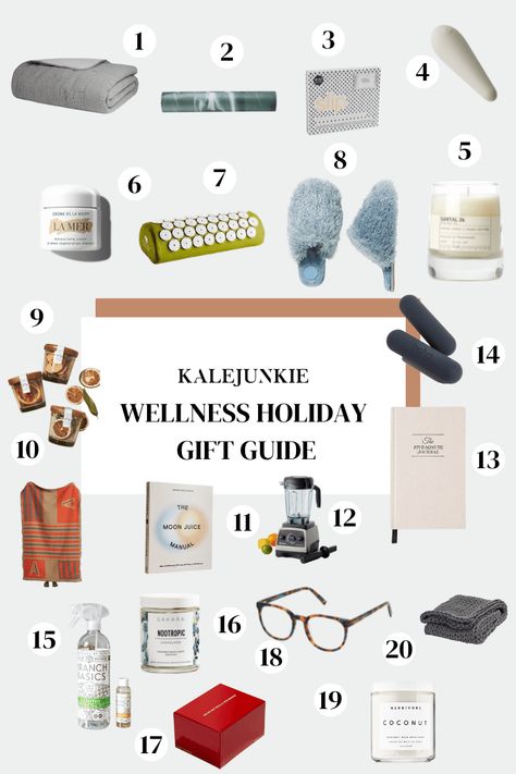 Looking for the best gifts for the wellness-obsessed people on your list? Then look no further because I’ve got you! This gift guide features 20+ hand-selected gifts aimed to help you cultivate your own sense of personal wellness, and feel good! From special blankets to “toys” that help give you that special feeling (yes, we’re going there), this guide is as diverse and special as it gets! Wellness Christmas Gifts, Wellness Gifts For Women, Wellbeing Christmas Gifts, Health And Wellness Gifts, Gifts For Healthy Lifestyle, Gift Ideas For Healthy People, Wellness Accessories, Wellness Girl Gift Guide, Wellness Gift Ideas