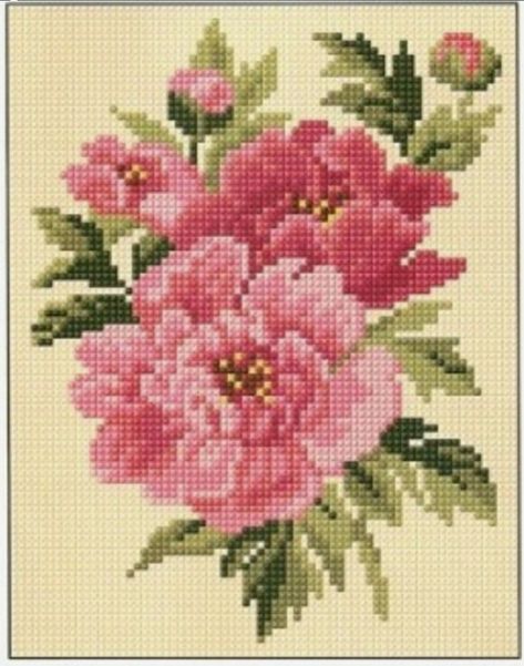 Cross Stitch Pillow, Cross Stitch Patterns Flowers, Cross Stitch Bird, Learn Embroidery, Vintage Cross Stitches, Diy Cross Stitch, Floral Cross Stitch, Cross Stitch Rose, Simple Cross Stitch