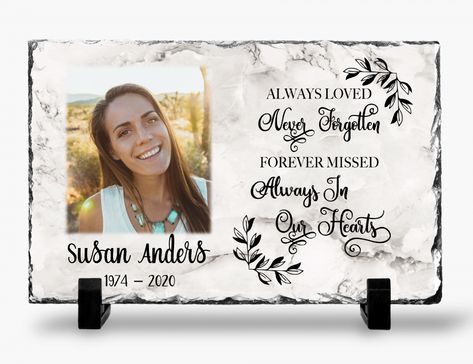 "I just love the memory plaque And I’m sure our friend will also Thank you Cathy" - Cathy H. Always Loved Never Forgotten, Slate Rock, Slate Stone, Never Forgotten, Memorial Plaque, Losing A Loved One, Remembrance Gifts, Angels In Heaven, Memorial Service