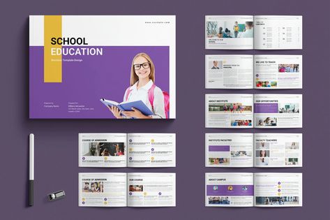 School Education Brochure Layout Design Template, Print Templates ft. school & brochure - Envato School Brochure Design, Brochure Layout Design, Best Brochure Design, Education Brochures, Brochures Design, School Brochure, Brochure Design Layout, Brochure Design Templates, Brand Palette