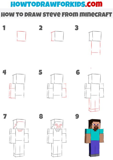 Minecraft Sketches To Draw, How To Draw Minecraft Characters Easy, Minecraft Sketchbook, Minecraft Man, Minecraft Steve Drawing, How To Draw Minecraft Step By Step, Easy Minecraft Drawings, Minecraft Doodles Easy, Minecraft Easy Drawings