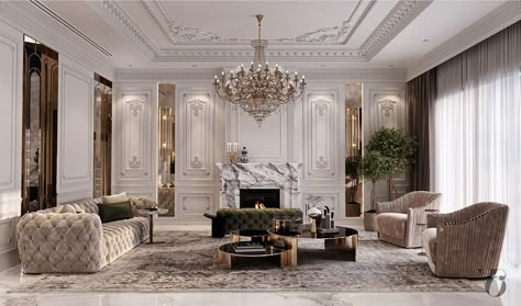 Men Majlis on Behance Classic Reception Interior, Neoclassic Reception, Neoclassic Living Room, Neoclassic Interior, Classical Living Room, Neoclassical Interior Design, Lobby Interior Design, Neoclassical Interior, Living Room Decor Colors