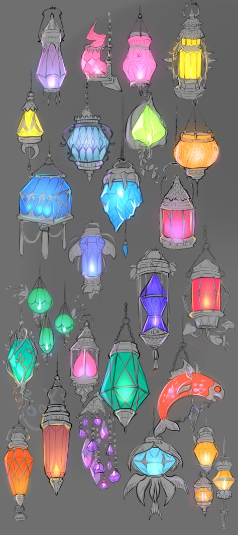 Fantasy Lantern Concept Art, Magic Lantern Fantasy Art, Fantasy Lantern Art, Dnd Lantern, Lantern Fantasy Art, Pretty Lanterns, Fantasy Lantern, Lanterns At Night, Crystal Drawings