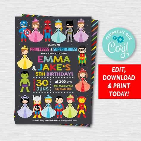 Superhero Party Invitations, Motorcycle Birthday, Superheroes Party, Superhero Birthday Invitations, Toy Story Baby, Superhero Invitations, Diy Invitation, Princess Invitations, Twin Birthday