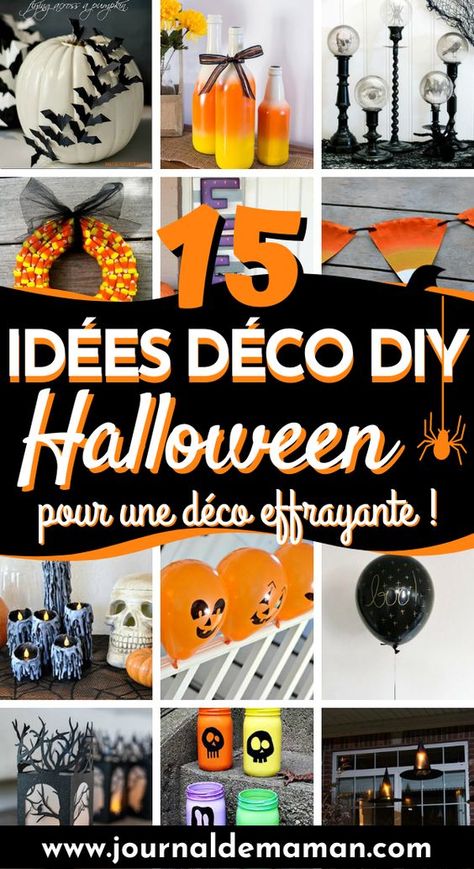 Des idées de décorations Halloween simples à faire soi-même Décoration Halloween Diy, Deco Table Halloween, Deco Halloween Diy, Bricolage D'halloween, Halloween Bricolage, Halloween Simples, Porche Halloween, Deco Halloween, Bricolage Halloween