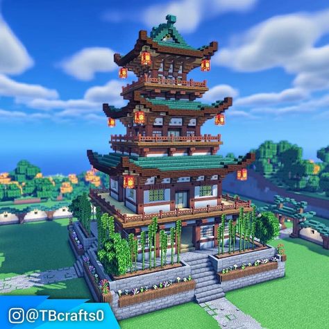 Chateau Minecraft, Japanese Minecraft Builds, Asian Village, Minecraft Japanese House, Japan Village, Construction Minecraft, Minecraft Japanese, Minecraft Structures, Japanese Pagoda