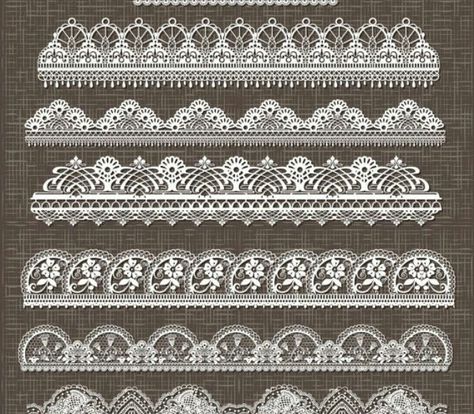 Digital Lace Border, Lace Clipart, Lace Drawing, Invites Wedding, Scrapbooking Wedding, Border Clipart, Marquesan Tattoos, Lace Painting, Lace Tattoo