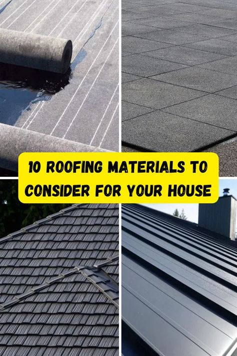 10 Roofing Materials to Consider for Your House Roof Building, Slate Shingles, Roll Roofing, Metal Roof Houses, Rubber Roofing, Metal Shingles, Types Of Roofing Materials, Different Types Of Houses, Shake Roof