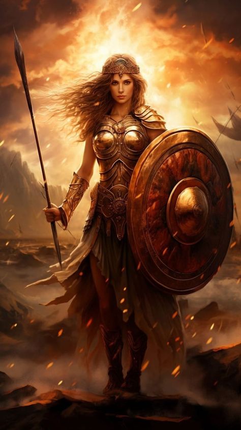 Warrior Spartan, Athena Tattoo, Warrior Of God, Metaphysical Art, Warrior Goddess, Goddess Athena, Fantasy Love, Marvel Artwork, Mythical Animal