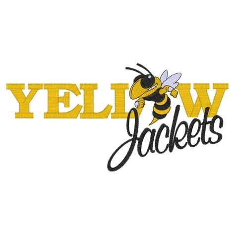 Yellowjackets...This is so cute! Go AMS! Georgia Tech Football, Ga Tech, Alabama State University, School Embroidery, Football Team Shirts, American High School, Shark Logo, Georgia Tech Yellow Jackets, School Spirit Shirts