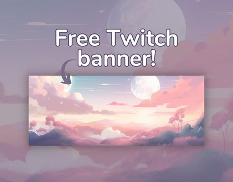 Kawaii Twitch Banner, Twitch Streamer Aesthetic Overlay, Vtuber Banner Design, Aesthetic Twitch Banner, Pink Twitch Banner, 1200x480 Banner, Banners For Twitch, Twitch Banner Ideas, Cute Twitch Banner