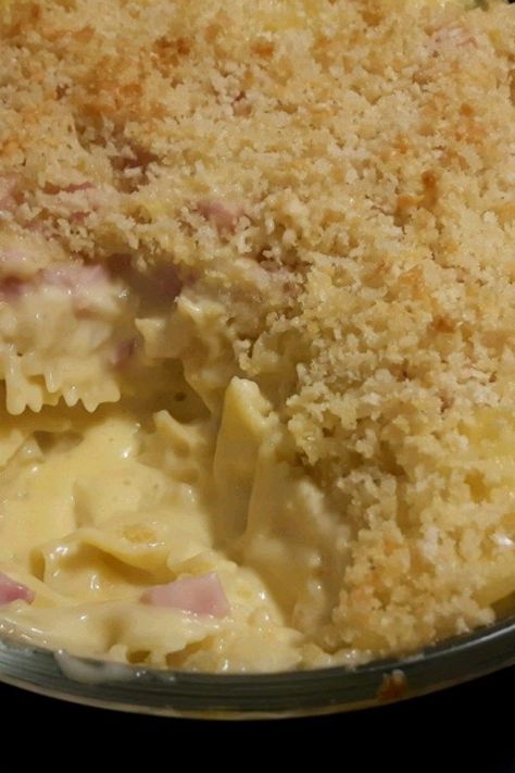 Ham and Cheese Bowties | "This is like homemade macaroni and cheese but with the fun bow tie pasta and hearty ham. While this makes perfect use of leftover ham, there usually aren't any leftovers when I serve this! My family gobbles it right up." #allrecipes #pasta #pastarecipes #pastainspiration #pastadinner #pastaideas #pastadinner #pastaideas Ham And Mushroom Pasta, Homemade Macaroni And Cheese, Bow Tie Pasta, Colby Cheese, Pork Ham, Recipe Cover, How To Cook Ham, Leftover Ham, Cheese Flavor