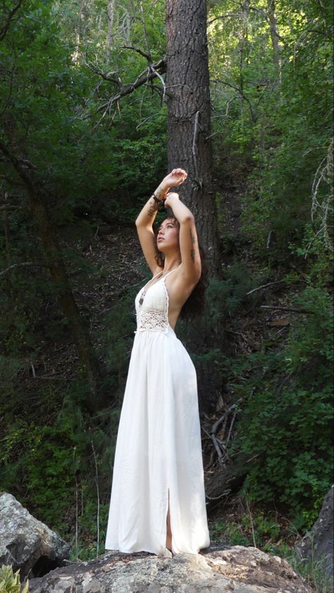 Outdoor Glamour Photoshoot, White Dress Outdoor Photoshoot, Forest Female Photoshoot, Dress In River Photoshoot, Forest Goddess Photography, Forrest Photoshoot Fashion, Forest Shoot Photography, White Dress Forest Photoshoot, White Dress Nature Photoshoot