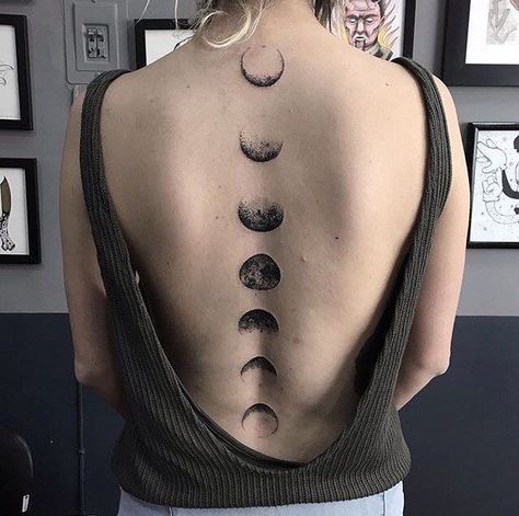 Jimin's Back Tattoo, Spine Tattoo Moon Phases, Light Patchwork Tattoo, Jimin Back Tattoo, Jimin Inspired Tattoo, Jimin Tattoo Ideas, Moon Spine Tattoo, Jimin Tattoo, Bts Tattoos