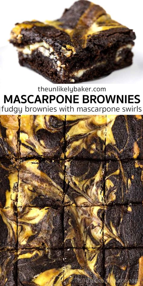 Marscapone Dessert Recipe, Mascarpone Dessert Recipes, Marscapone Dessert, Mascarpone Desserts, Mascarpone Brownies, Recipes With Mascarpone Cheese, Brownies Fudgy, Mascarpone Recipes, Mascarpone Dessert