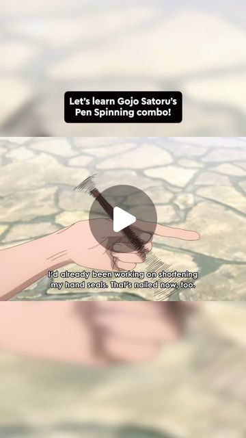 Ryzing Spins on Instagram: "Learn Gojo Satoru's pen spinning combo! ✌️ Like and share this reel with your friends! 😊 Follow and let's learn pen spinning together! 🤝 #anime #jujutsukaisen #gojosatoru #penspinning #pentricks #tricks #art #satisfying #spin #skills" How To Pen Spin, How To Spin A Pen, Pen Spinning Tutorials For Beginners, Pen Spinning Tutorials, Easiest Pen Spinning Tutorial, Pen Tricks, Art Satisfying, Pen Spinning, Nails Now