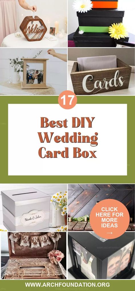 Top 17 Creative Card Box Ideas to Impress at Your Wedding Card Drop Box Ideas, Diy Card Box Ideas Simple, Wedding Envelope Box Ideas, Diy Money Box Ideas, Wedding Card Box Ideas Elegant, Diy Card Box Wedding, Drop Box Ideas, Wedding Card Box Ideas, Fall Wedding Cards