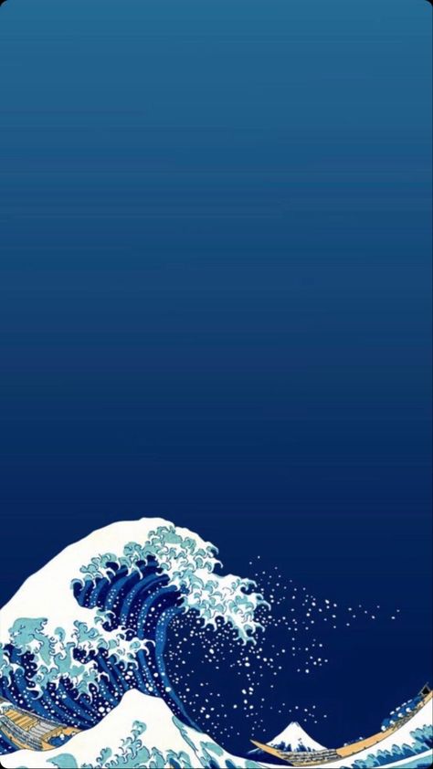 Japanese Ocean, The Great Wave, Android Wallpaper, Perfect Wallpaper, Great Wave, Celestial Bodies, Natural Landmarks, Art