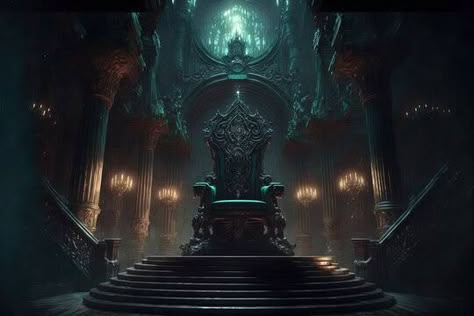 Dark Throne Room, Royal Throne Room, Interior Concept Art, King On Throne, Royal Throne, Photoshop Backgrounds Backdrops, Gods Of Egypt, Old Mansion, Castles Interior