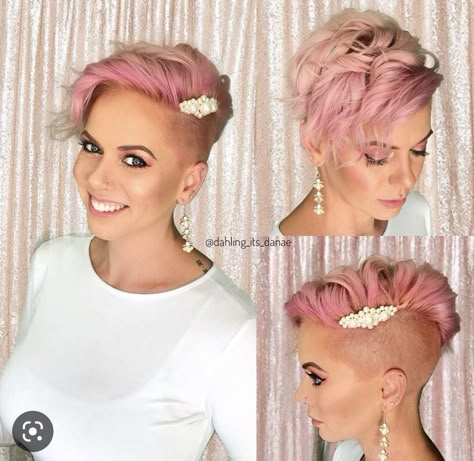 Pixie Wedding Hair, Short Hair Bride, Wedding Hairstyles And Makeup, Cotton Candy Hair, Girls Short Haircuts, Candy Hair, Wedding Themed, Edgy Short Hair, Girl Haircuts