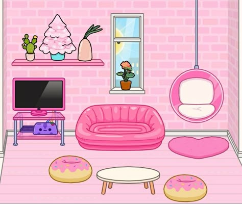 Toca Boca Pink Bedroom, Paper Doll House Bedroom, Princess Paper Dolls Printable, Leaf Template Printable, Paper Doll Costume, Doll House Bedroom, Paper Doll Printable Templates, Toca Boca House, Toka Boka