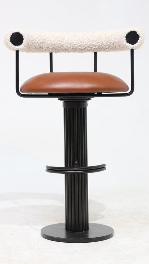 INGA STOOL - COLUMN — STEPHEN COOMBS Vintage Barstools, Cafe Design Inspiration, Thomas Hayes, Restaurant Bar Stools, Cool Bar Stools, Unusual Furniture, Library Architecture, Furniture Design Chair, Designer Bar Stools