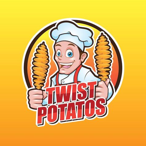 Potato Twister Logo, Chips Background, Chips Cartoon, Potato Spirals, Chips Logo, Potato Twister, Twist Potato, Chips Potato, Spring Potato