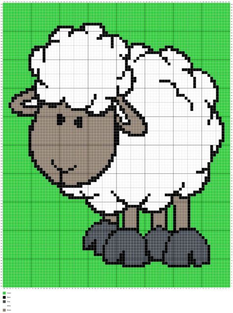 Lamb Pixel Art, Goat Knitting Chart, C2c Sheep Blanket, Lion And Lamb Cross Stitch Pattern, Lamb Cross Stitch Pattern, Sheep Cross Stitch, Sheep Face, Crochet Cross Stitch, Baby Kleidung