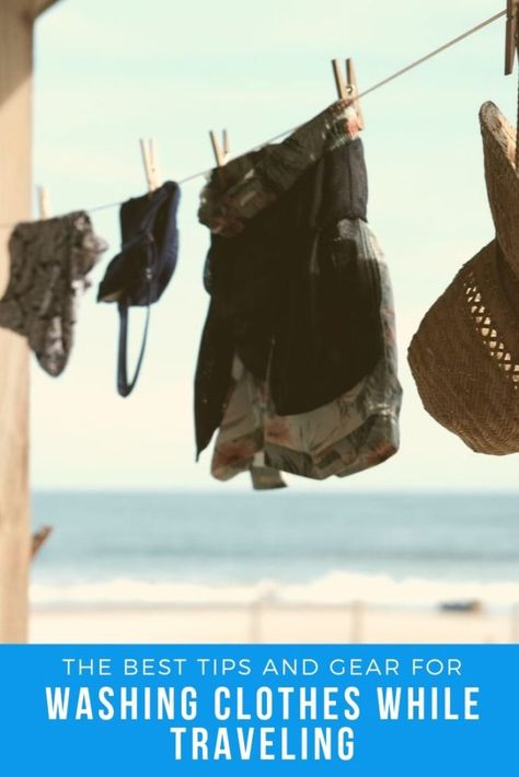 Washing your clothes when traveling is never fun, but these tips and gear recommendations make laundry day less awful. Travel Size Laundry Detergent, Travel Laundry Detergent, Handwashing Clothes, Travel Laundry Bag, Wet Dry Bag, Travel Tech, Laundry Day, Tech Tips, Laundry Hacks