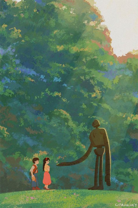 Laputa Castle In The Sky, Art Studio Ghibli, Studio Ghibli Fanart, Personajes Studio Ghibli, Studio Ghibli Background, Ghibli Artwork, Studio Ghibli Movies, Japon Illustration, Castle In The Sky