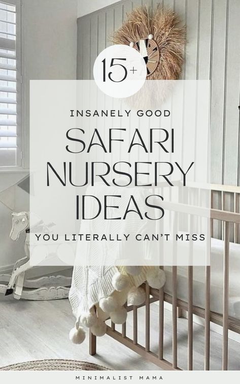 Searching for the best inspo for your baby boy nursery in 2025? These super adorable boy nurseries are just too good to miss - add them to your nursery ideas board today! Explore these wild jungle safari nursery decor ideas - a cute & popular nursery themes for boys - from totally modern baby boy nursery inspo to neutral boy nursery decor, this nursery room inspiration is going to leave you feeling inspired & ready to bring your baby room visiont o life! Animal Gender Neutral Nursery, Minimalist Safari Nursery, Nursery Ceiling Decor, Beige Safari Nursery, Simple Jungle Nursery, Animal Theme Nursery Boy, Neutral Safari Theme Nursery, Simple Safari Nursery, Animal-themed Nursery Ideas