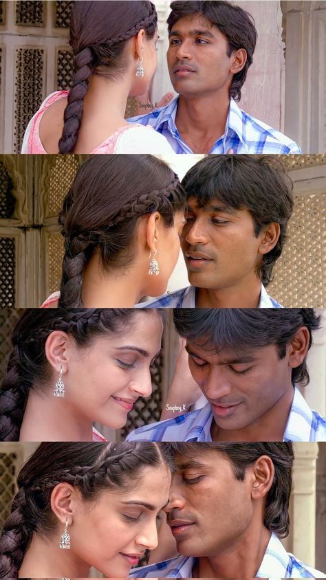 Raanjhanaa Aesthetic, Raanjhanaa Movie Wallpapers, Dhanush Aesthetic, Dhanush Pictures, Ilayathalapathy Vijay, Sita Ramam, Song Images, Beautiful Eyes Images, Cute Movie Scenes