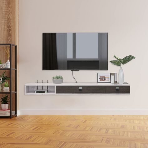 Floating Entertainment Shelf,Wall Mounted TV Stand Floating Media Shelf TV Console Unit Wall TV Cabinet Furniture with 2 Doors for Living Room Bedroom(47.24IN,Grey-White) : Amazon.ca: Home Floating Tv Stand Ideas, Floating Media Shelf, Wall Mounted Tv Console, Entertainment Shelves, Console Wall, Floating Tv Cabinet, Floating Tv Console, Wall Mounted Media Console, Floating Tv Shelf