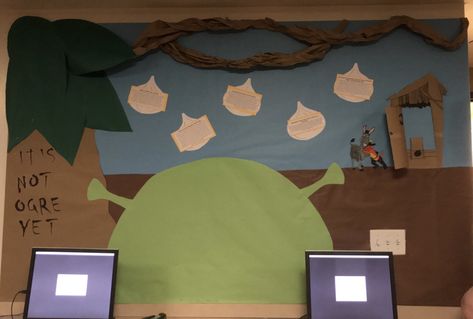 Shrek Bulletin Board, Residence Life Bulletin Boards, Ra Boards, Residence Life, Bulletin Board Ideas, Shrek, Board Ideas, Senior Year, Bulletin Board