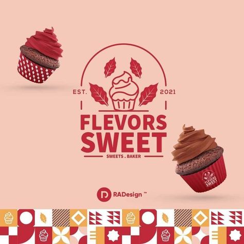 Cupcake Branding Design, Cupcake Branding, Cupcake Logo Design, Dessert Logo, Graphic Designer Studio, Sweet Logo, Cupcake Logo, Cake Branding, Baking Logo