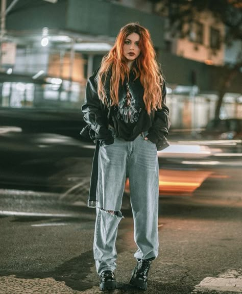 Stile Punk Rock, Grunge Outfits Winter, Luanna Perez, Look Grunge, Street Style Fall Outfits, Rock Outfits, Mode Casual, Indie Sleaze, Punk Outfits