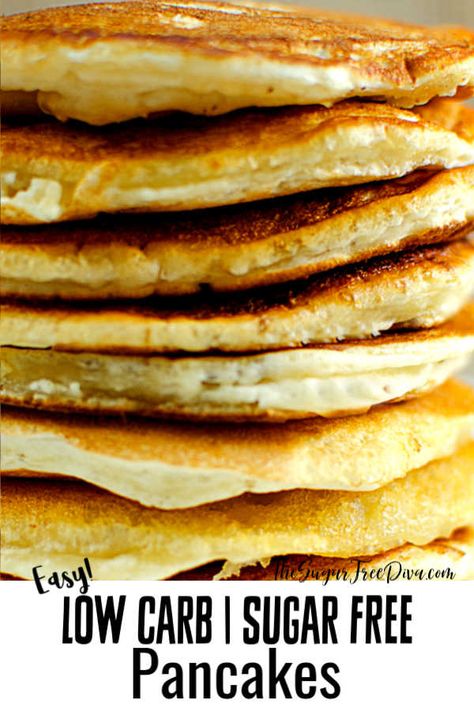 How to Make Low Carb Sugar Free Pancakes #lowcarb #sugarfree #keto #easy #breakfast #diy #recipe Pancake Recipe Homemade, Sugar Free Pancakes, Pancakes Banana, Pancakes Pancakes, Pastas Recipes, Low Carb Pancakes, Keto Vegan, Carb Foods, Homemade Pancakes