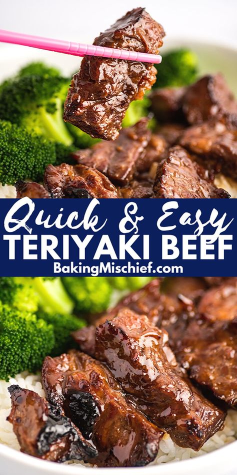 Beef Teriyaki Recipe, Teriyaki Steak, Beef Teriyaki, Teriyaki Recipe, Teriyaki Beef, Beef And Broccoli, Homemade Teriyaki Sauce, Homemade Beef, Beef Recipes Easy