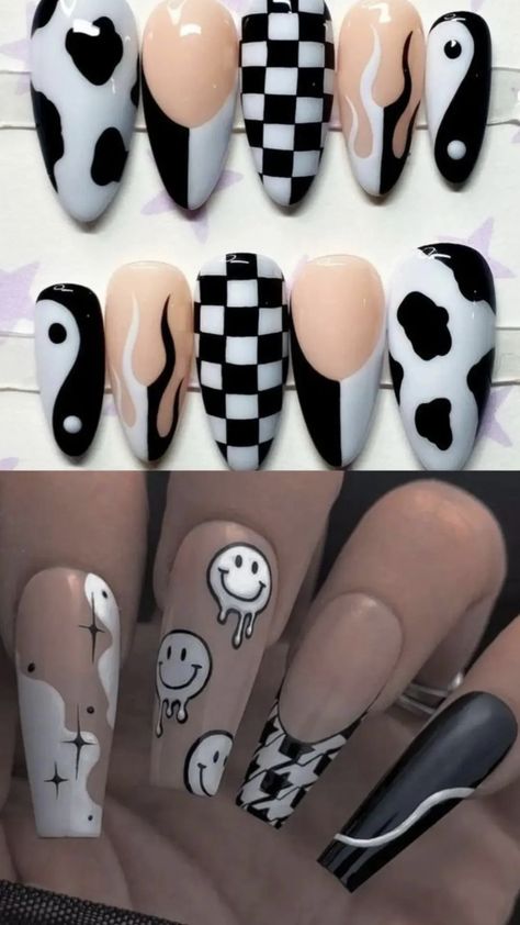 Cute Tomboy Nail Ideas, Tomboy Nails Ideas Short, Nail Designs Tomboy, Tomboy Nail Art, Tomboy Nails Ideas, Aesthetic Nails Ideas, Tomboy Nails, Goth Girl Nail Ideas, Simple Nail Ideas