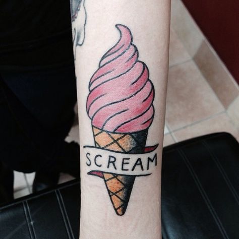 Dumbbell Tattoo, Ice Cream Tattoo, Cream Tattoo, Royal Au, Oc Reference, Gelato Ice Cream, Rainbow Ice Cream, Reference Board, American Traditional