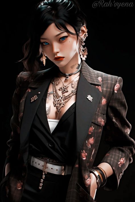 Vampire Pictures, Woman In Suit, Chica Cool, Body Reference Poses, Cyberpunk Character, Character Modeling, 영감을 주는 캐릭터, Female Character Design, Character Design References