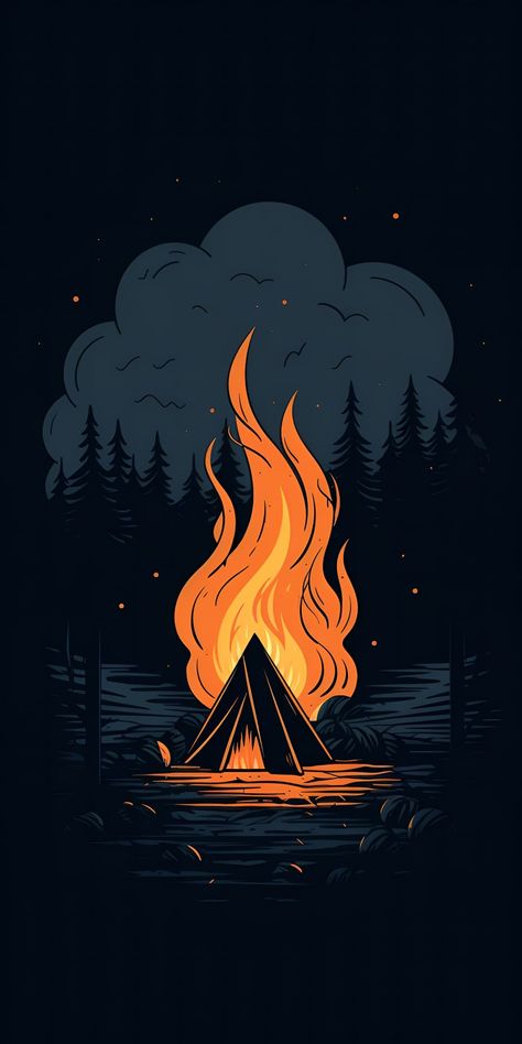 Campfire Wallpaper, From The Embers, Light Bearer, Active Wallpaper, Helloween Wallpaper, Heart Of Darkness, Digital Art Software, Android Wallpaper Dark, Iphone Wallpaper Landscape