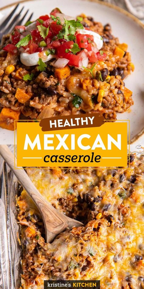 Kidney Friendly Casseroles, Ground Turkey Refried Beans Recipes, Dinner With Refried Beans, Mexican Bean Casserole, Mexican Casserole With Refried Beans, Refried Bean Dinner Ideas, Mexican Dish With Ground Beef, Ground Beef Burrito Casserole, Recipes With Refried Beans Healthy