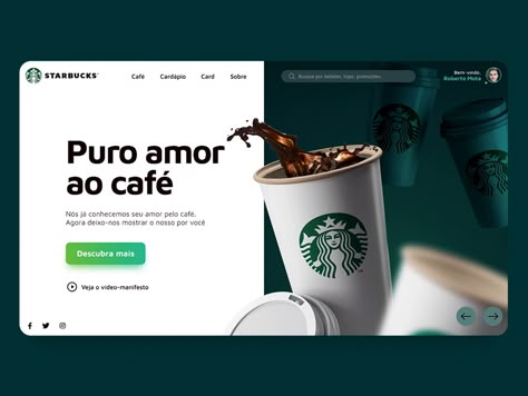 Coffee Shop Website, Bio Pool, Cafe Website, Tea Website, Food Web Design, Starbucks Design, Color Palette Challenge, Power Point Template, Website Design Layout