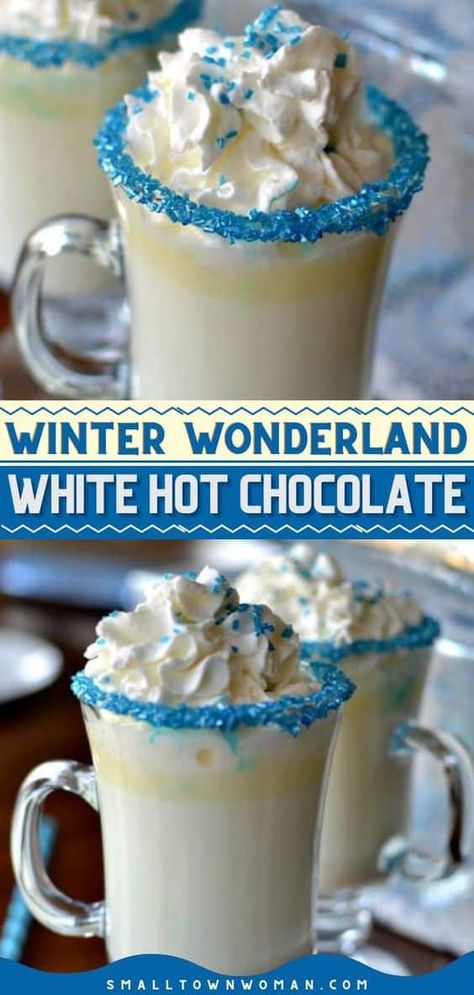 Doing some holiday entertaining? Here's what you need! Dressed up with colorful sprinkles, this white hot chocolate recipe makes a fun and festive drink. You'll want to enjoy this homemade hot chocolate mix until winter! White Hot Chocolate Recipe, Christmas Drinks Recipes, Winter Drink, Chocolate Recipes Homemade, Coffee Guide, Hot Chocolate Drinks, Hot Chocolate Recipe, Cocoa Recipes, White Hot Chocolate