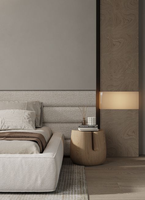 Minimal Modern Bedroom, Bedhead Design, Bedroom Behance, Bedroom Design Modern, Teenage Boy Room, Beige Bedroom, Bamboo House, Master Room, Bedroom Decor Design