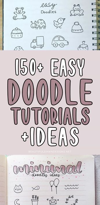 If you’re looking for easy doodle ideas, I’m sharing over 150 easy doodles that anyone can draw. Easy Doodle Ideas, Sketch Notes Doodles, Doodling Tutorial, Doodle Art For Beginners, Plant Doodle, Doodle Doodle, Note Doodles, Easy Doodle, Doodle Pages