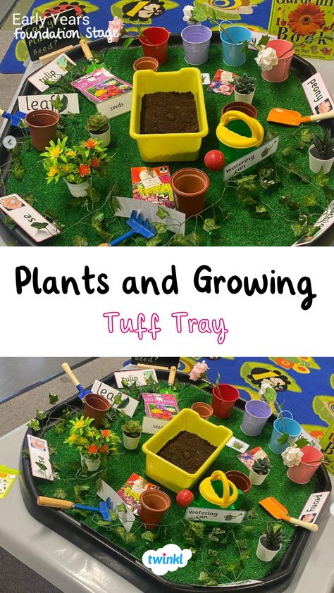 Some lovely plants tuff trays to explore the topic of plants and growing in eyfs. For more tuff tray ideas click the pin. Thanks to @_earlyyearsinspo Tuff Tray Spring Ideas, Plants And Growing Eyfs Activities, Eyfs Nature Activities, Spring Tuft Tray Ideas, Plant Tuff Tray, Plants Eyfs Activities, Plant Activities Eyfs, Growing Topic Eyfs, Planting Eyfs