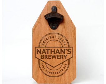 This item is unavailable Brewery Signs, Engraved Bottle Opener, Brass Bottle Opener, Custom Bottle Opener, Mounted Bottle Opener, Wall Mounted Bottle Opener, Wood Personalized, Man Cave Gifts, Beer Opener